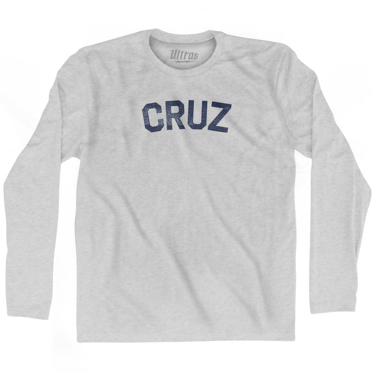 CRUZ Adult Cotton Long Sleeve T-shirt - Grey Heather