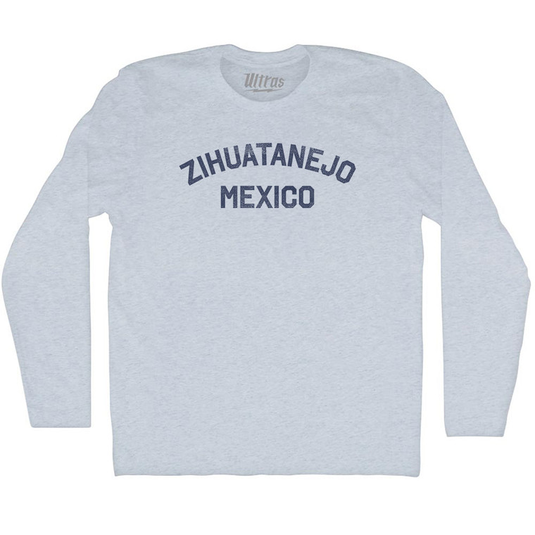 Zihuatanejo Mexico Adult Tri-Blend Long Sleeve T-shirt - Athletic White