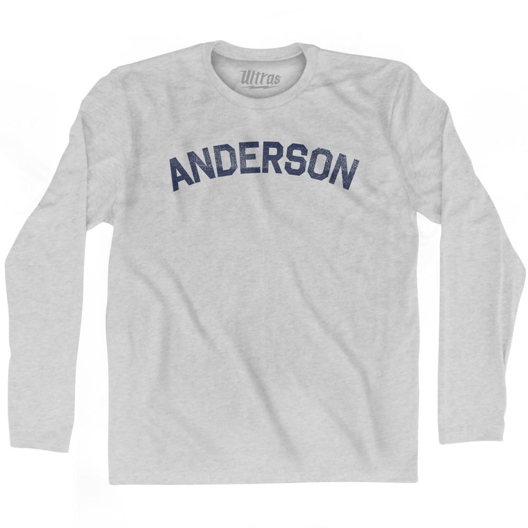 ANDERSON Adult Cotton Long Sleeve T-shirt - Grey Heather