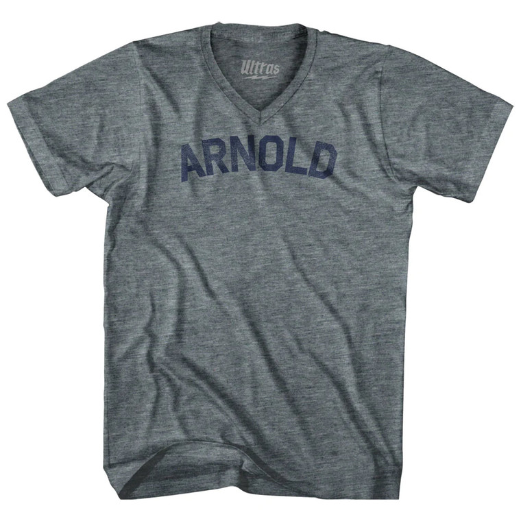 ARNOLD Tri-Blend V-neck Womens Junior Cut T-shirt - Athletic Grey