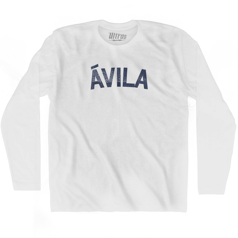 AVILA Adult Cotton Long Sleeve T-shirt - White
