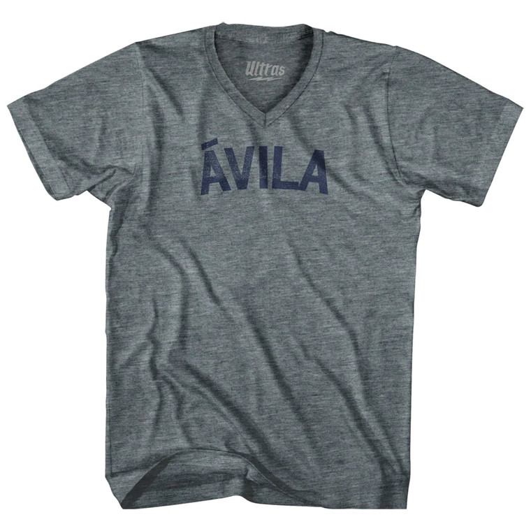 AVILA Tri-Blend V-neck Womens Junior Cut T-shirt - Athletic Grey