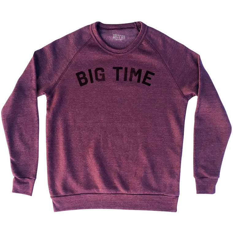 Big Time Adult Tri-Blend Sweatshirt - Cranberry