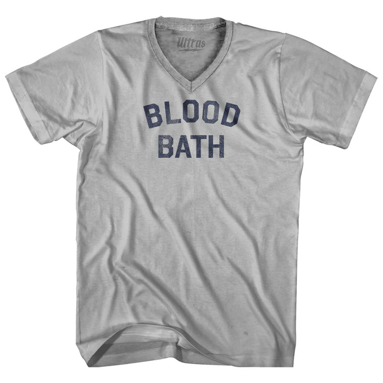 Blood Bath Adult Tri-Blend V-neck T-shirt - Cool Grey