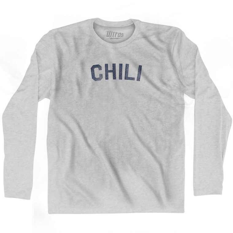 Chili Adult Cotton Long Sleeve T-shirt - Grey Heather