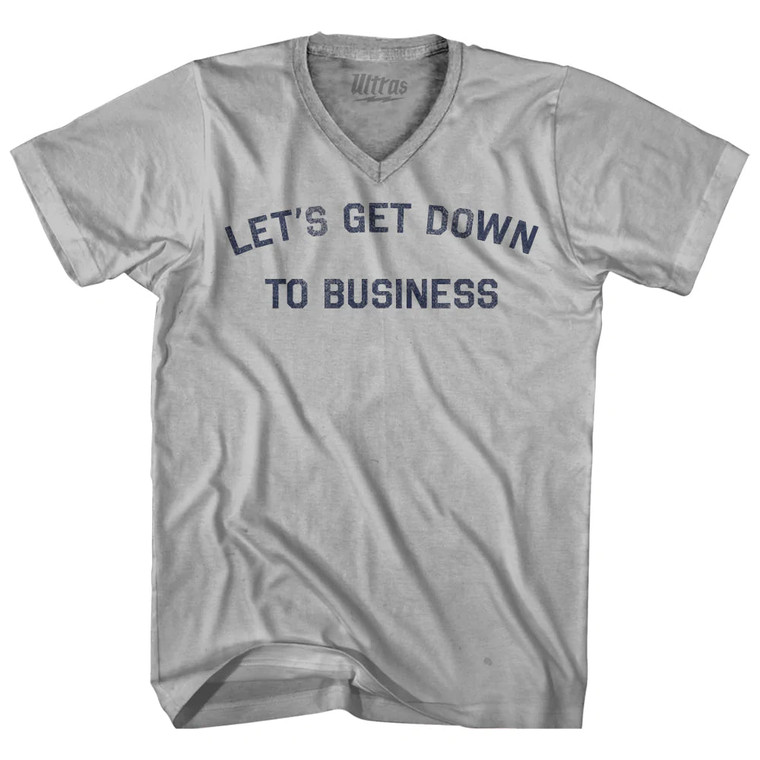 Lets Get Down To Business Adult Tri-Blend V-neck T-shirt - Cool Grey