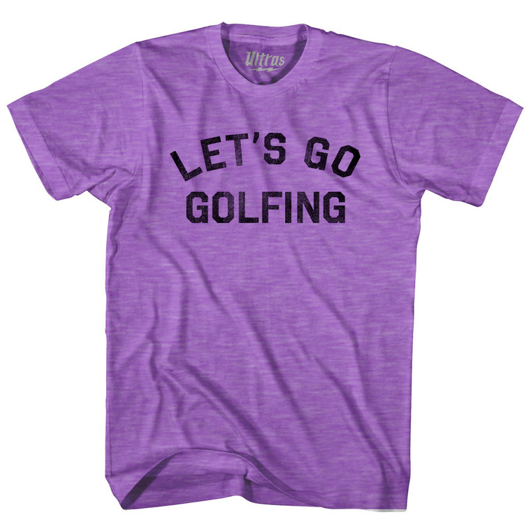 Let's Go Golfing Adult Tri-Blend T-shirt - Heather Purple