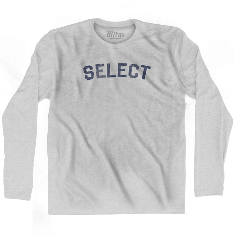 Select Adult Cotton Long Sleeve T-shirt - Grey Heather