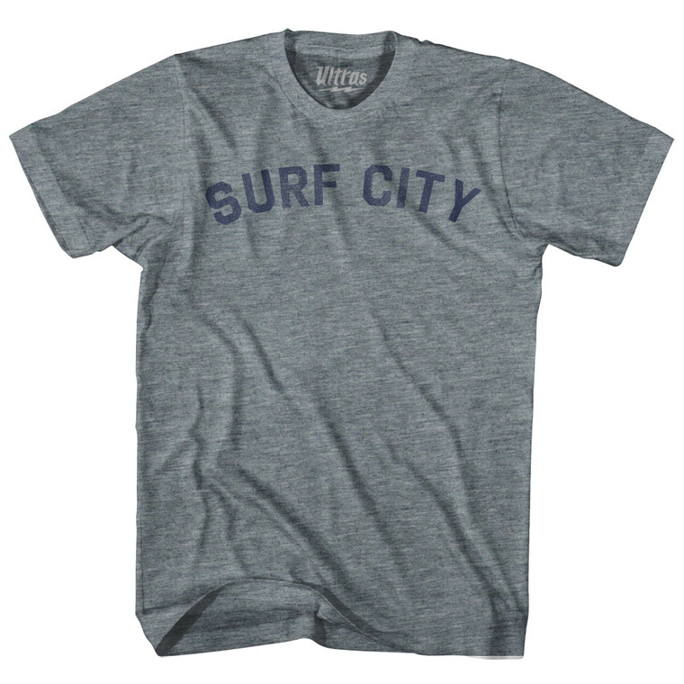 Surf City Womens Tri-Blend Junior Cut T-Shirt - Athletic Grey