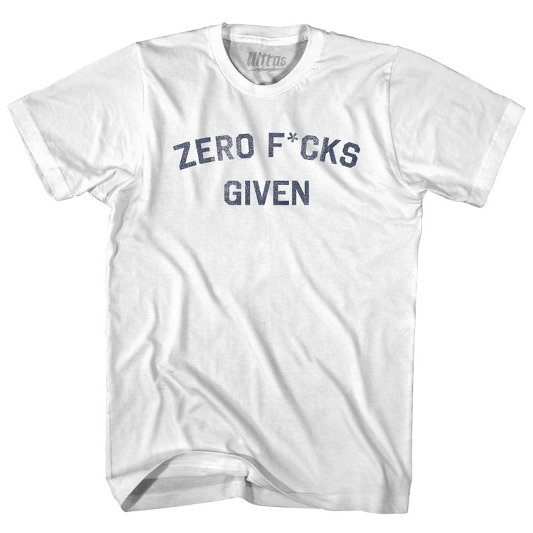 Zero F*ucks Given Womens Cotton Junior Cut T-Shirt - White