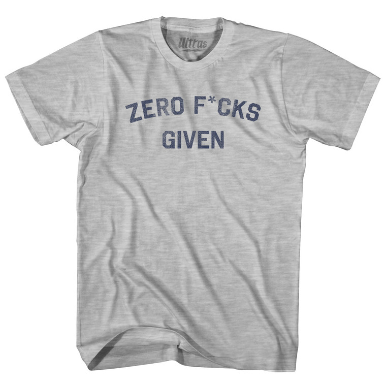 Zero F*ucks Given Adult Cotton T-shirt - Grey Heather