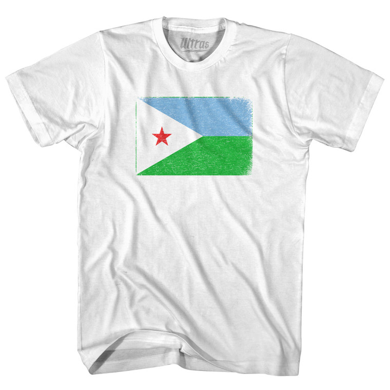 Djibouti Country Flag Womens Cotton Junior Cut T-Shirt - White