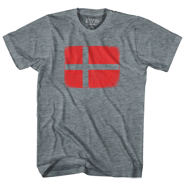 Denmark Country Flag Womens Tri-Blend Junior Cut T-Shirt - Athletic Grey