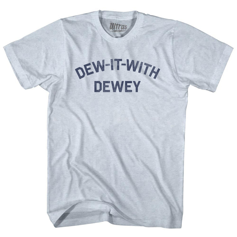 Dew-it-with Dewey Adult Tri-Blend T-shirt - Athletic White