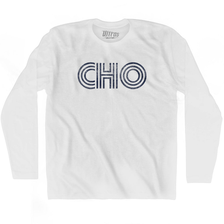 Charlottesville CHO Airport Adult Cotton Long Sleeve T-shirt - White
