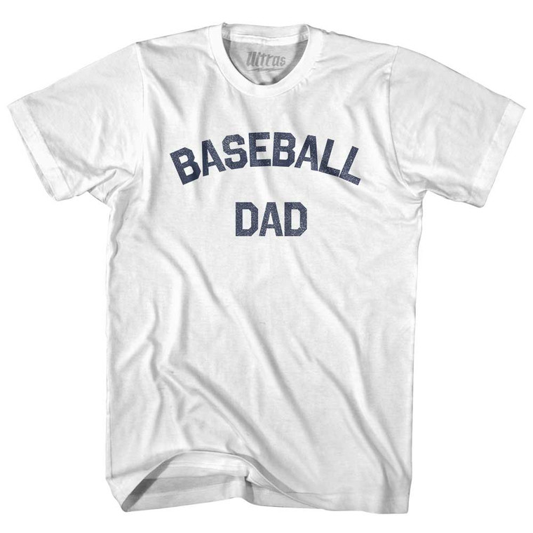 Baseball Dad Womens Cotton Junior Cut T-Shirt - White