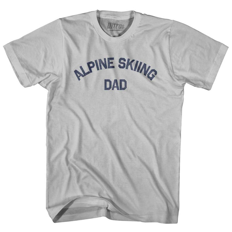 Alpine Skiing Dad Adult Cotton T-shirt - Cool Grey