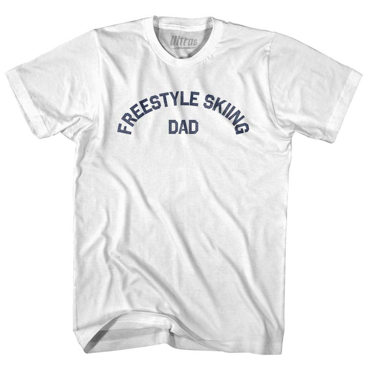 Freestyle Skiing Dad Adult Cotton T-shirt - White