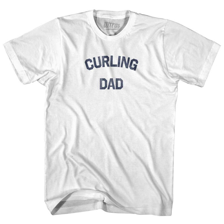 Curling Dad Womens Cotton Junior Cut T-Shirt - White