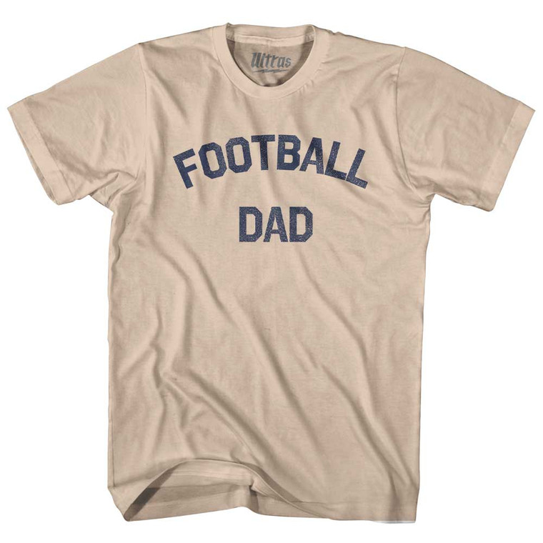 Football Dad Adult Cotton T-shirt - Creme