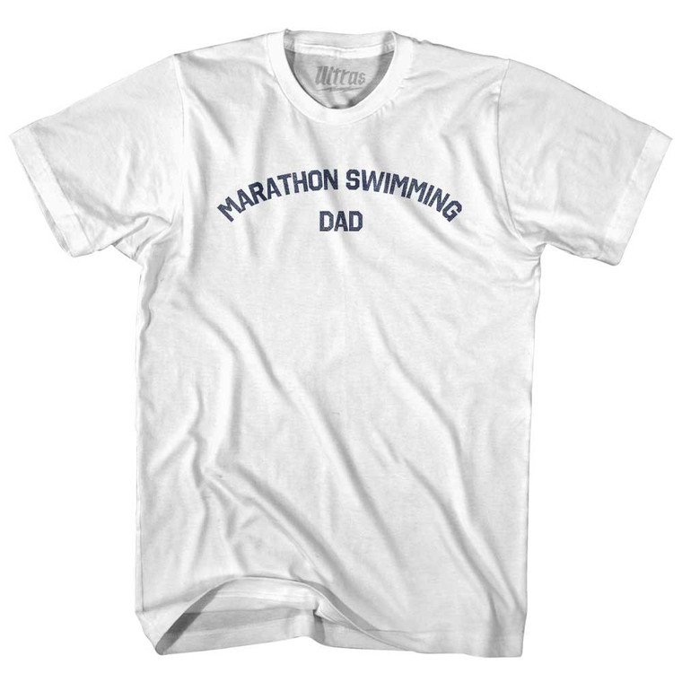 Marathon Swimming Dad Womens Cotton Junior Cut T-Shirt - White