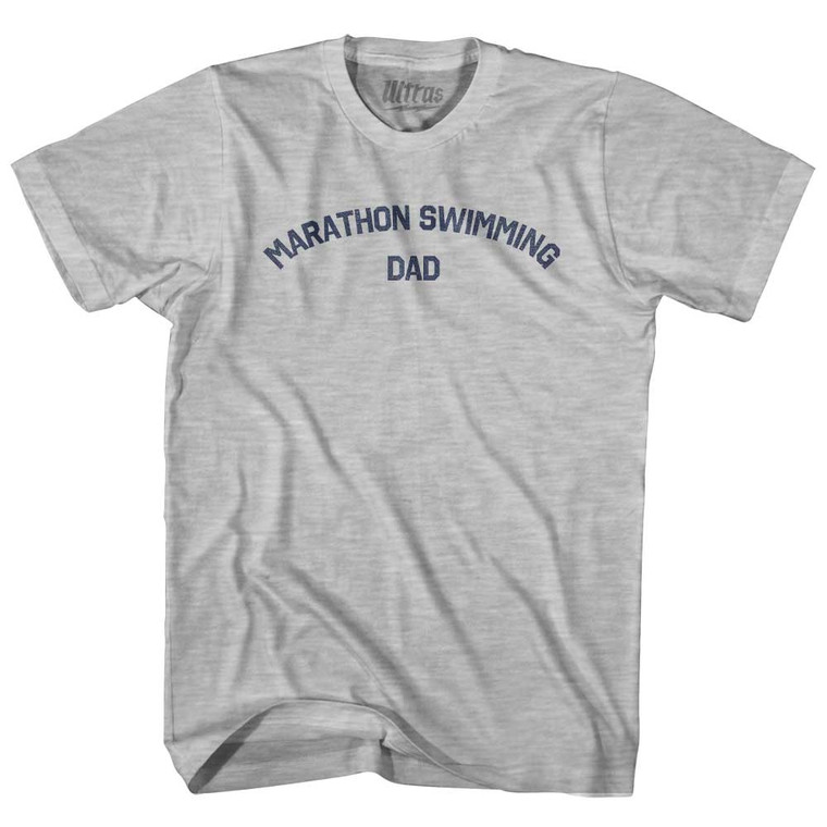 Marathon Swimming Dad Youth Cotton T-shirt - Grey Heather