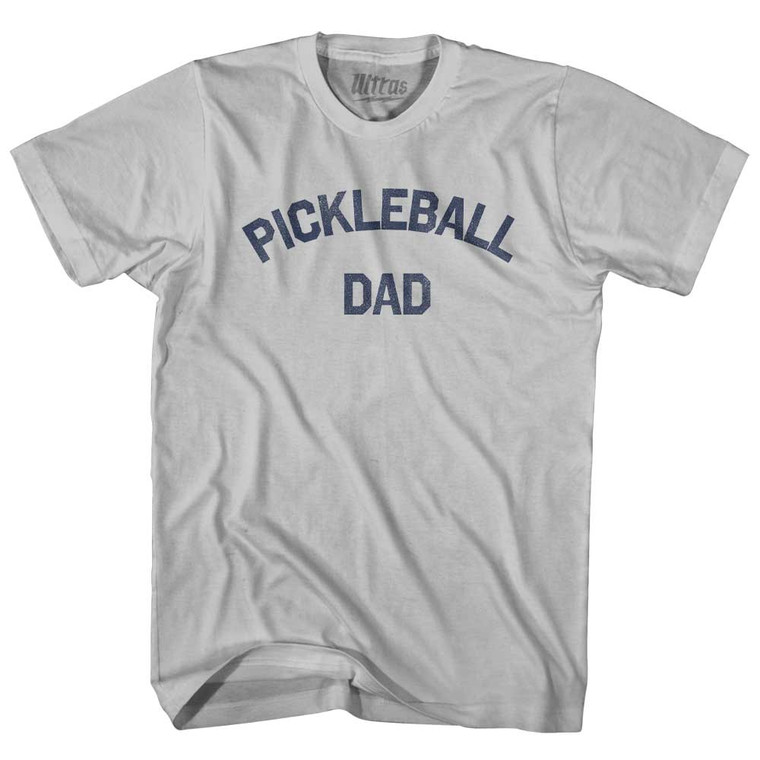 Pickleball Dad Adult Cotton T-shirt - Cool Grey