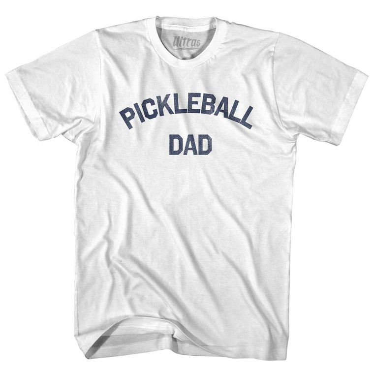 Pickleball Dad Adult Cotton T-shirt - White