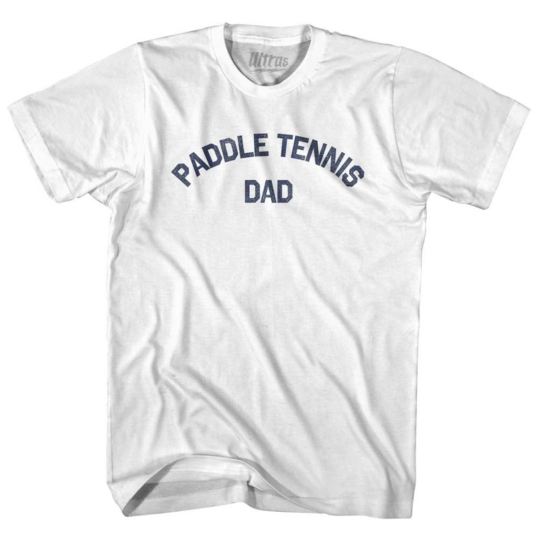 Paddle Tennis Dad Womens Cotton Junior Cut T-Shirt - White