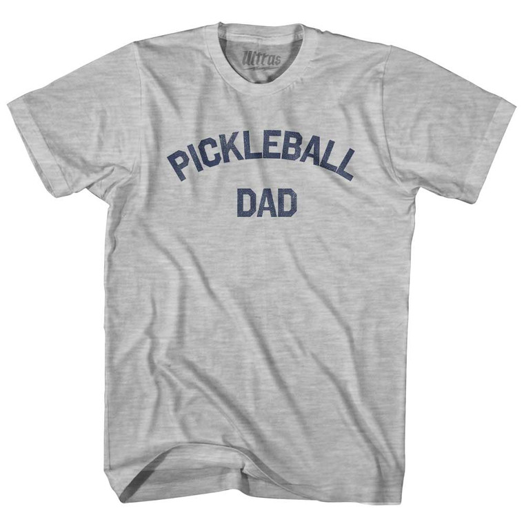 Pickleball Dad Adult Cotton T-shirt - Grey Heather