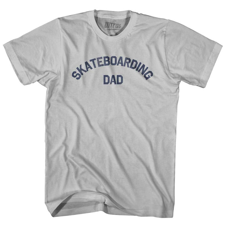 Skateboarding Dad Adult Cotton T-shirt - Cool Grey