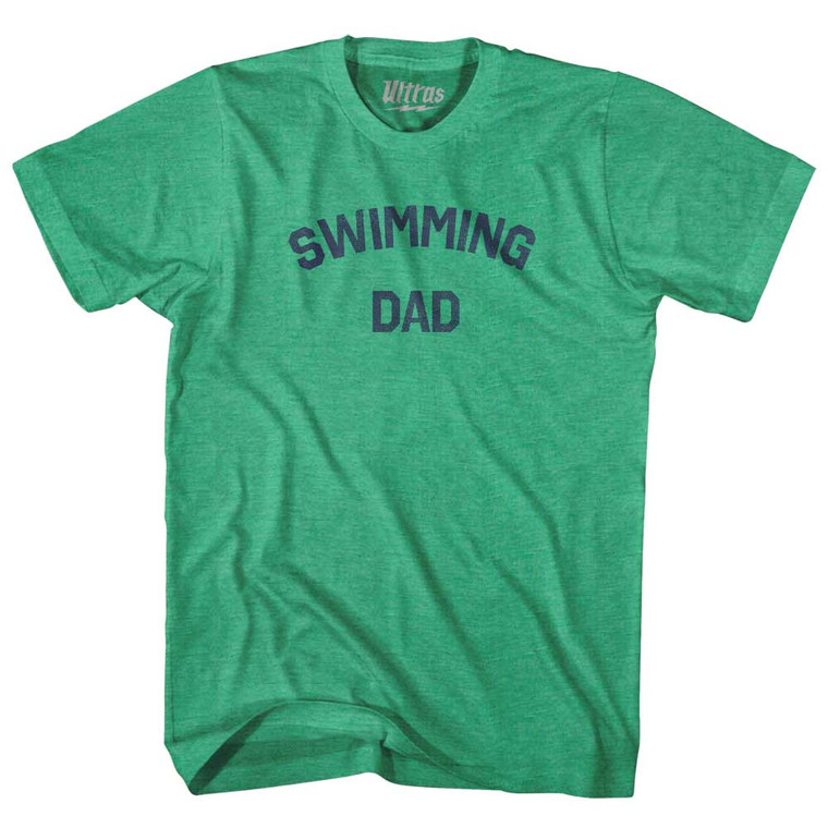 Swimming Dad Adult Tri-Blend T-shirt - Kelly