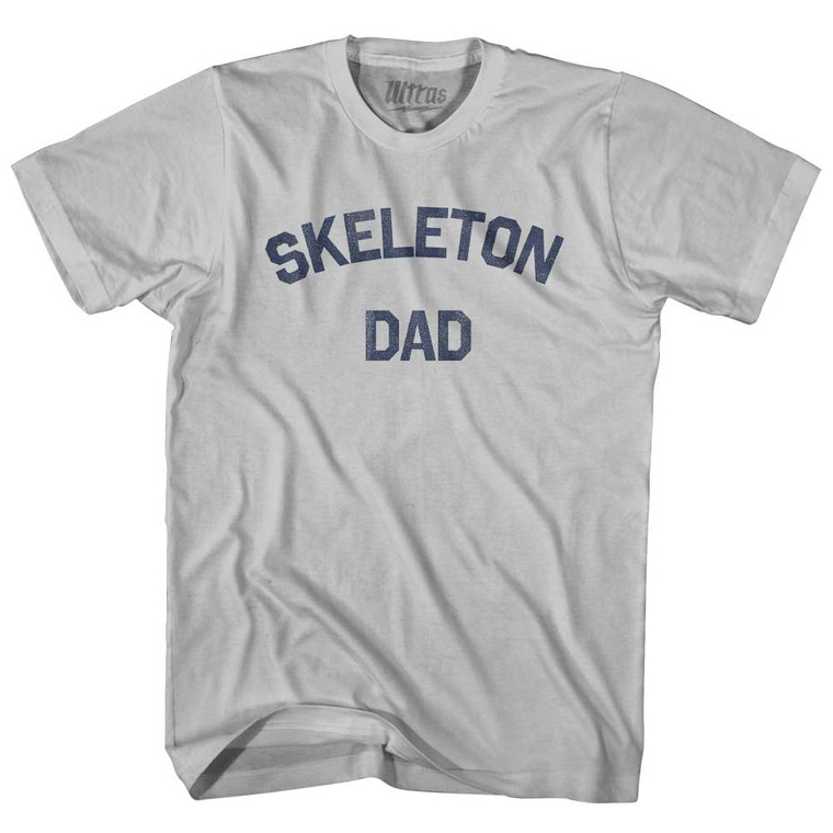 Skeleton Dad Adult Cotton T-shirt - Cool Grey