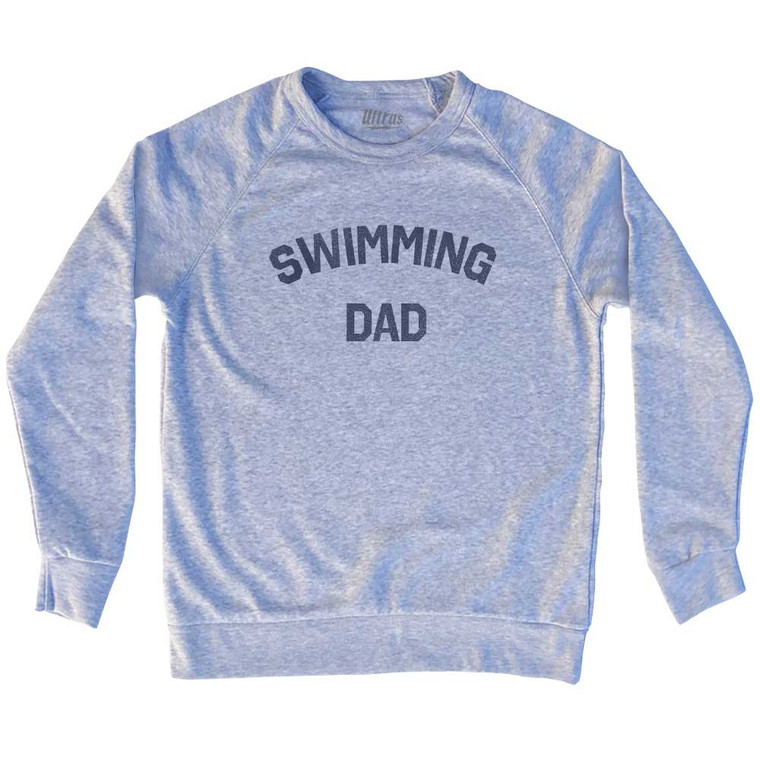 Swimming Dad Adult Tri-Blend Sweatshirt - Heather Grey
