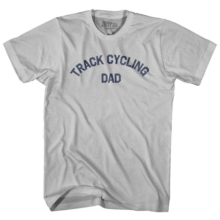 Track Cycling Dad Adult Cotton T-shirt - Cool Grey