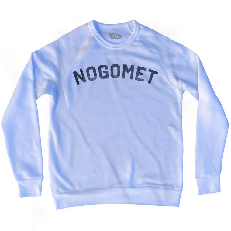 Croatian Nogomet Soccer Adult Tri-Blend Sweatshirt - White