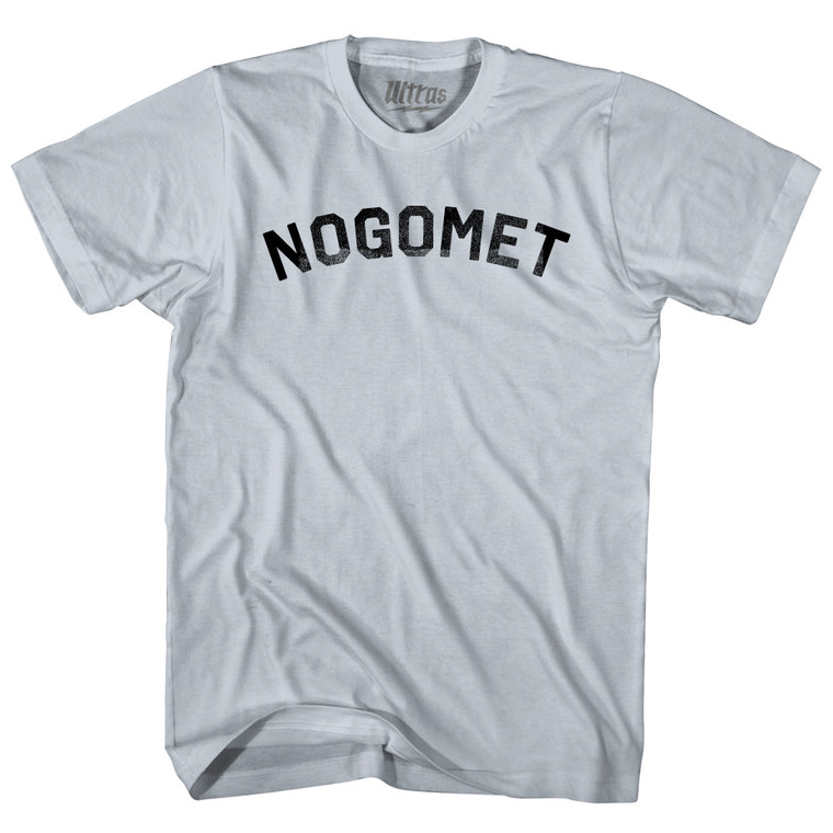 Croatian Nogomet Soccer Adult Cotton T-shirt - Silver