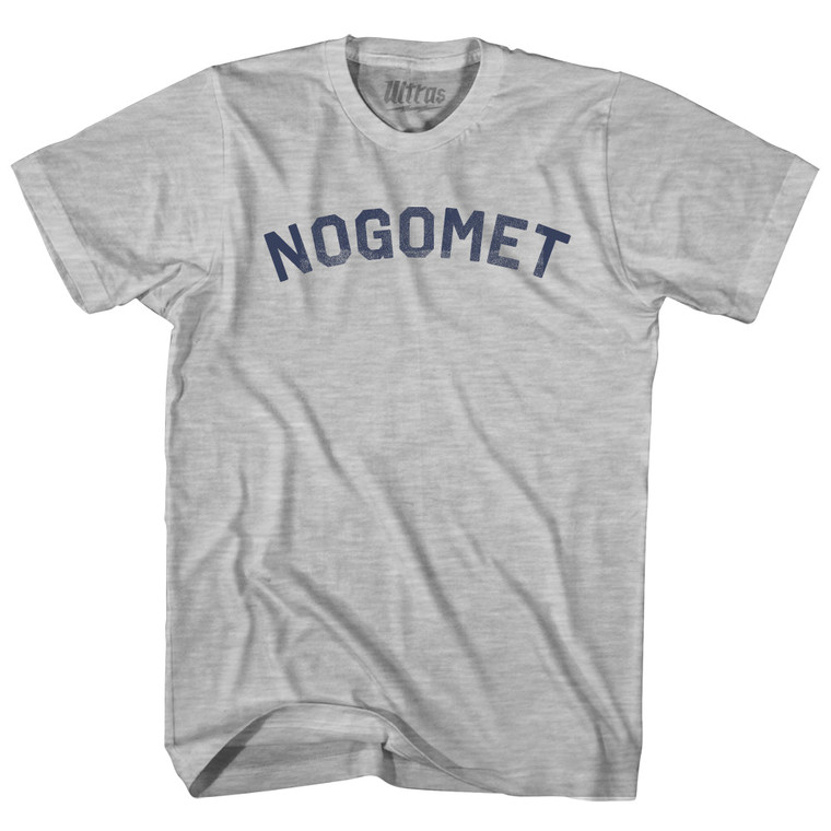 Croatian Nogomet Soccer Adult Cotton T-shirt - Grey Heather