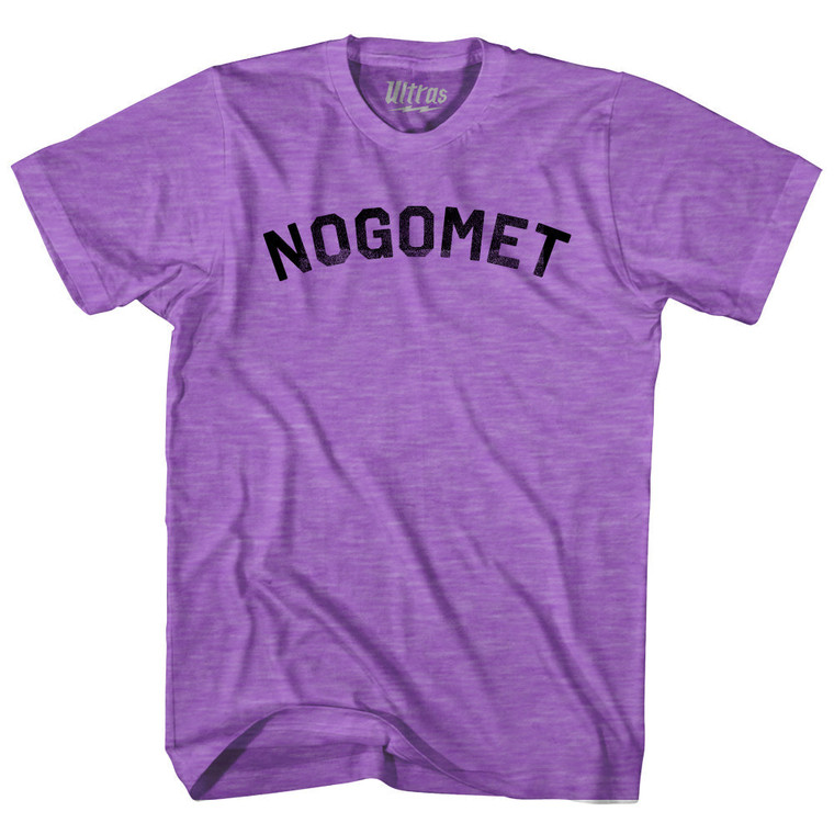 Croatian Nogomet Soccer Adult Tri-Blend T-shirt - Heather Purple