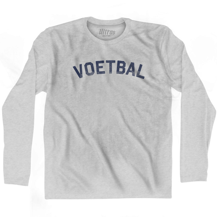 Dutch Voetbal Soccer Adult Cotton Long Sleeve T-shirt - Grey Heather