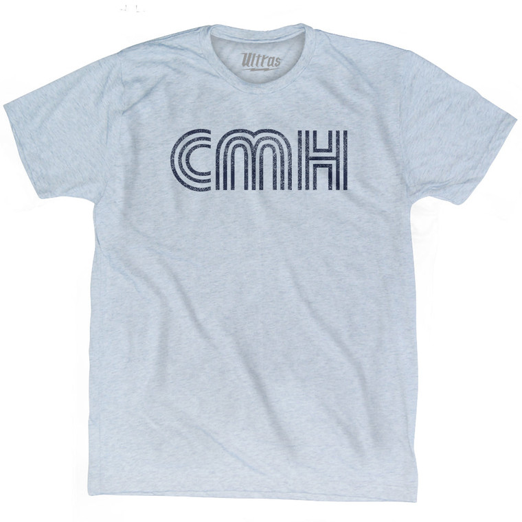 Columbus CMH Airport Adult Tri-Blend T-shirt - Athletic White