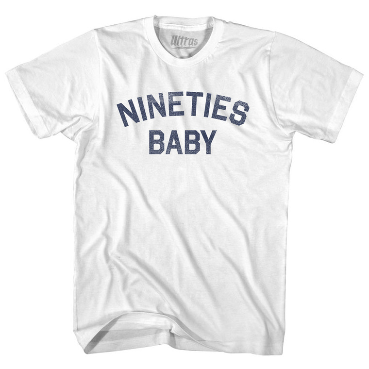 Nineties Baby Womens Cotton Junior Cut T-Shirt - White