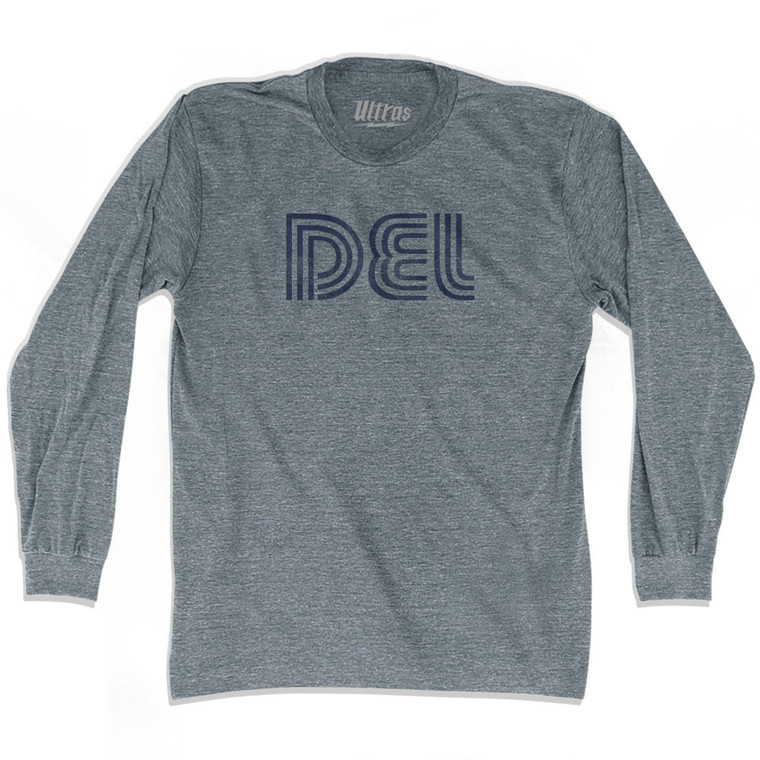 Delhi DEL Airport Adult Tri-Blend Long Sleeve T-shirt - Athletic Grey