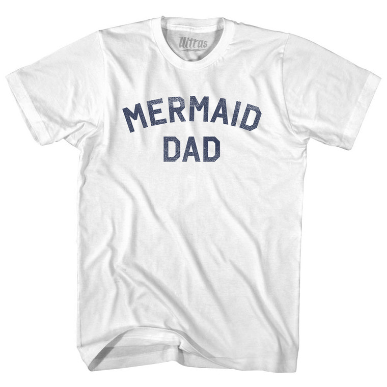 Mermaid Dad Womens Cotton Junior Cut T-Shirt - White