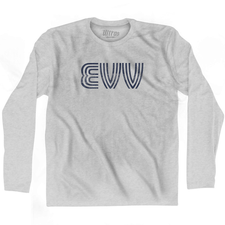 Evansville EVV Airport Adult Cotton Long Sleeve T-shirt - Grey Heather