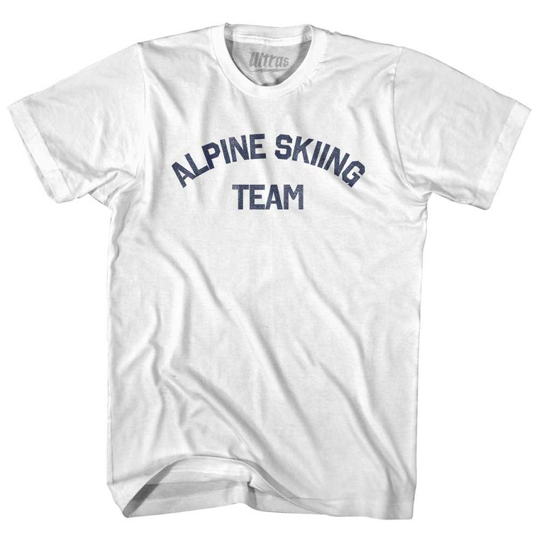 Alpine Skiing Team Adult Cotton T-shirt - White