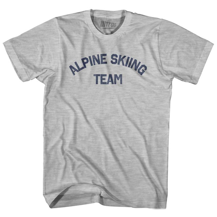 Alpine Skiing Team Womens Cotton Junior Cut T-Shirt - Grey Heather