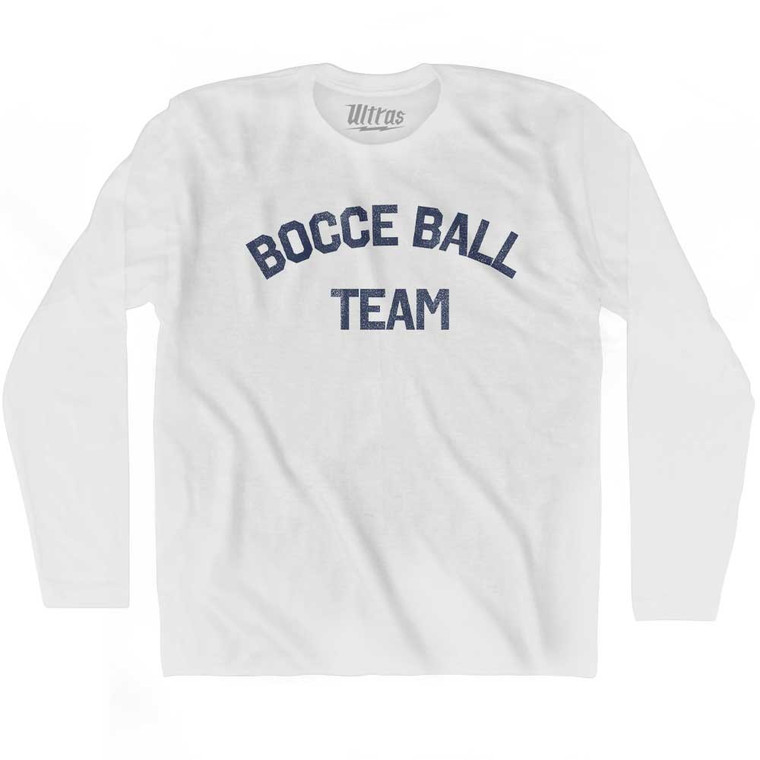 Bocce Ball Team Adult Cotton Long Sleeve T-shirt - White