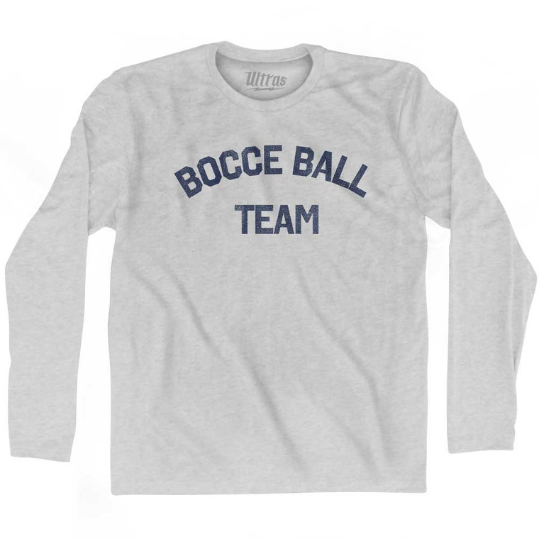 Bocce Ball Team Adult Cotton Long Sleeve T-shirt - Grey Heather