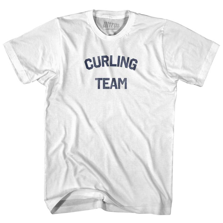 Curling Team Womens Cotton Junior Cut T-Shirt - White